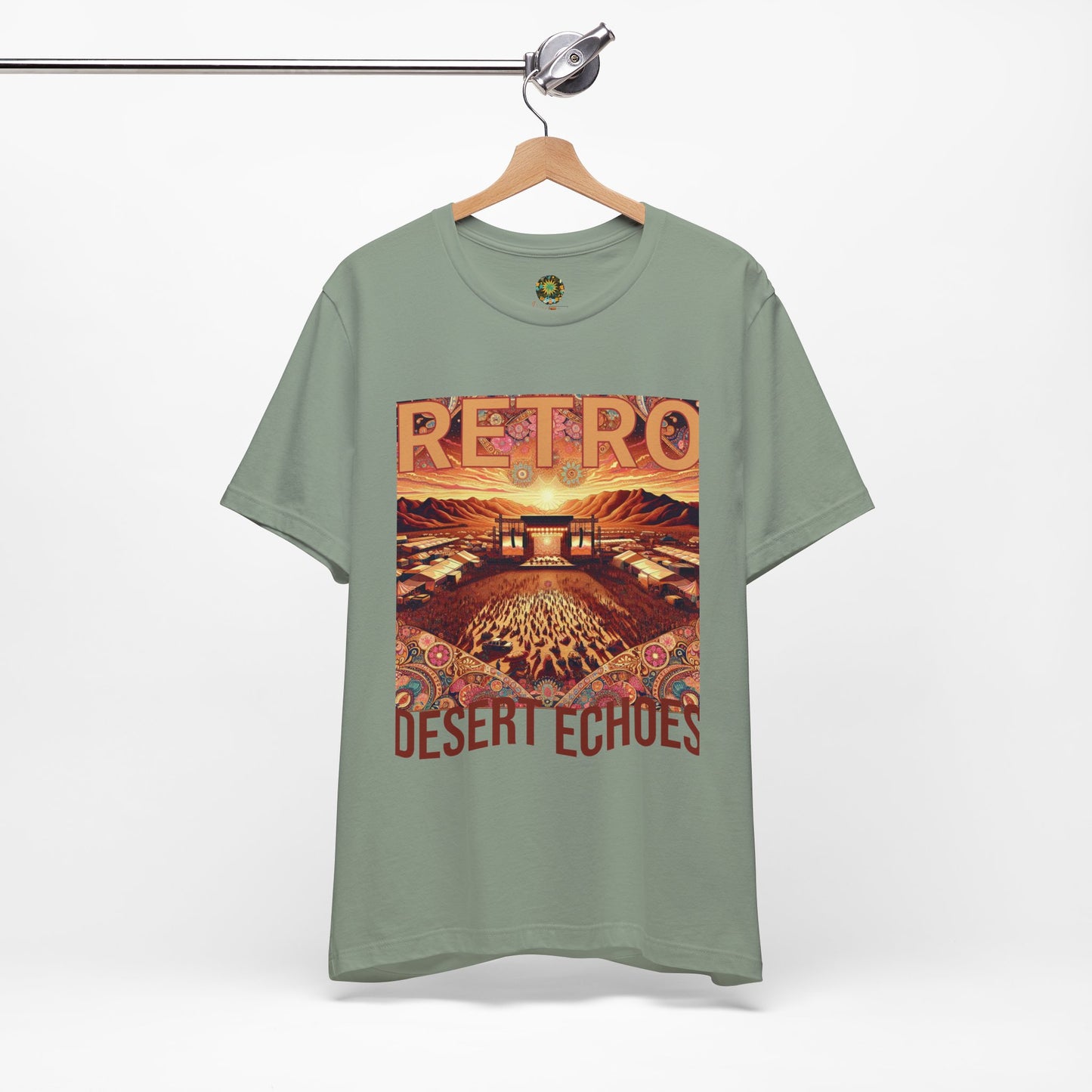 Retro Desert Echoes T-Shirt Bohemian Festival Tee for Music Lovers Boho Desert Style Graphic Tee