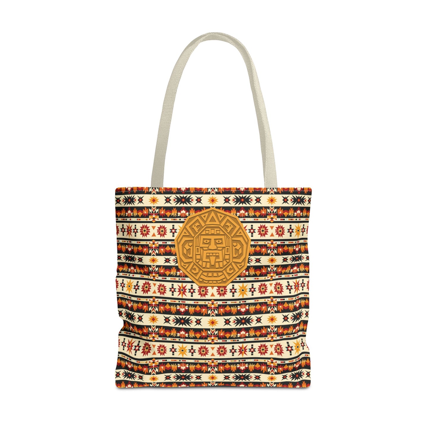 Southwestern Tote with Mayan Accent Fashionable Artistic Aztec Print Multiuse Bag for Weekend Getaways