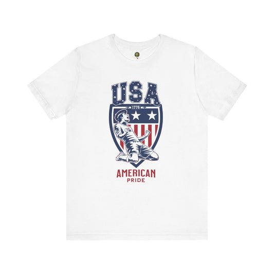 American Pride Soccer T Shirt Patriotic USA 1776 Inspirational Shirt Soccer Goal Celebration Tee for Gift for Patriotic Celebrations