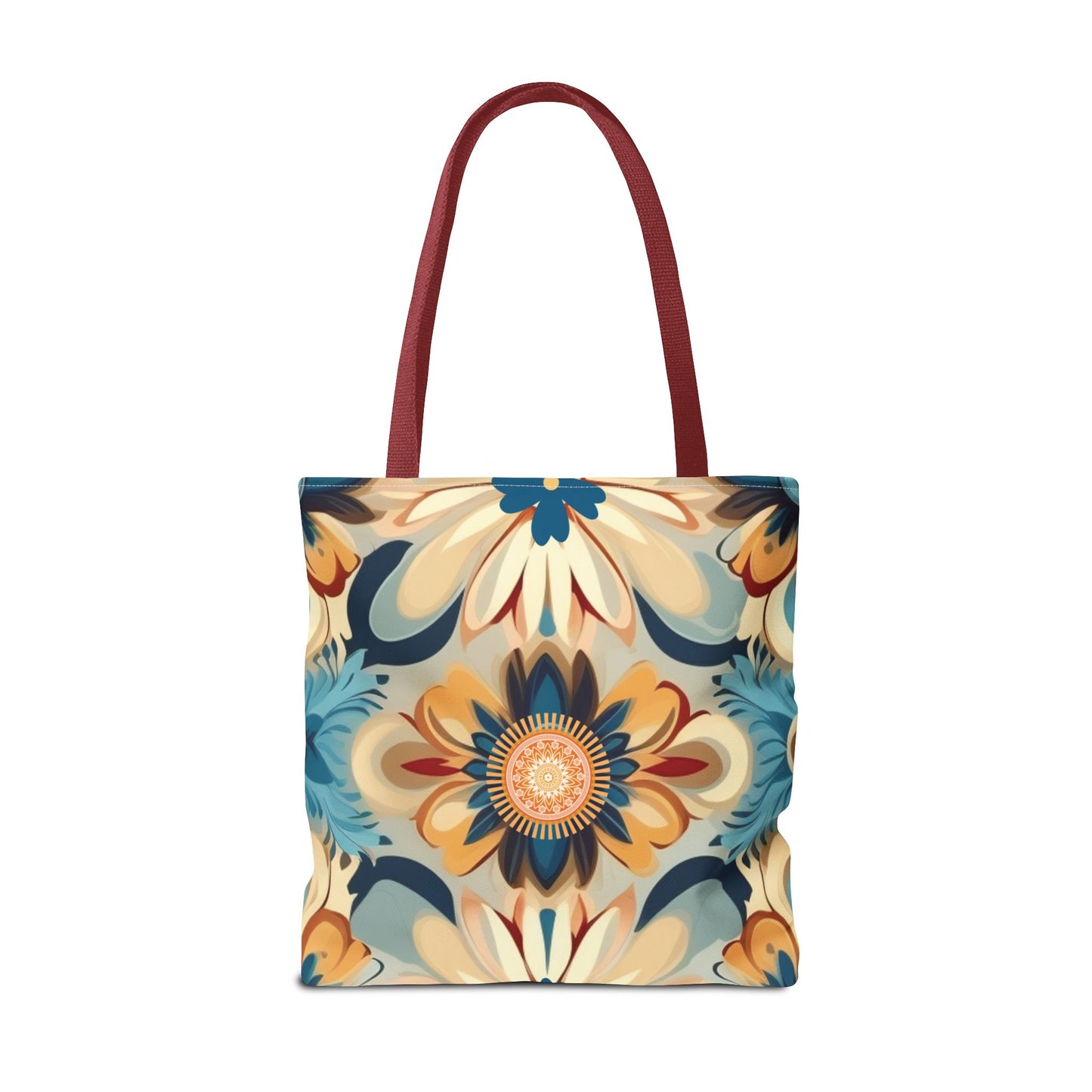 Bohemian Style Floral Tote With Medallion Accent Trendy Multipurpose Everyday Carryall Eye-Catching Design Fashionable Shopper