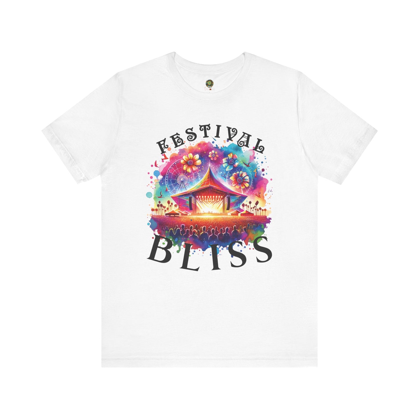 Festival Bliss T-Shirt Colorful Abstract Music Festival Tee Bohemian Desert Style Music Lover Shirt for Festivals and Concerts