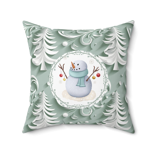 Christmas Decor Playful Snowman Home Accent Pillow Double-Sided Holiday Throw Pillow Christmas Gift Idea Seasonal Home Decor