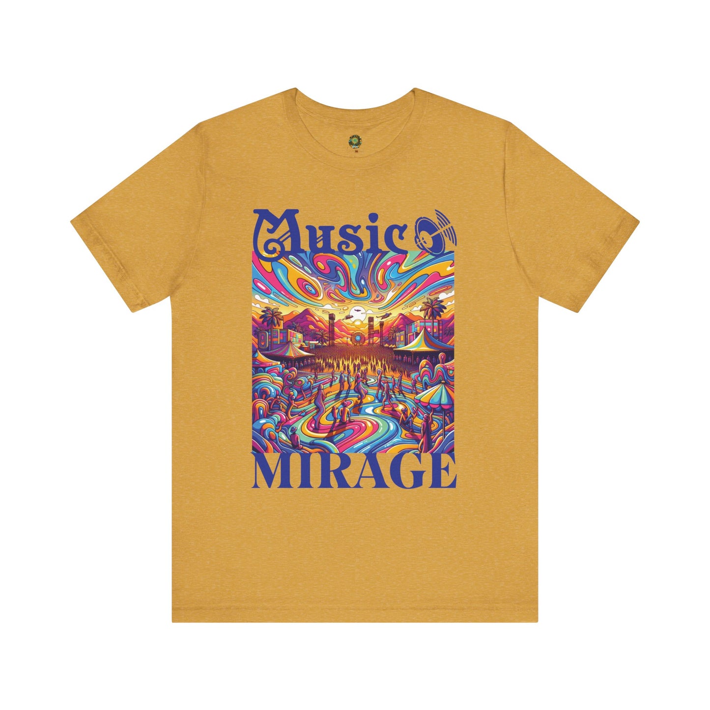 Music Mirage T-Shirt Bohemian Desert Festival Tee for Music Lovers Boho Desert Style Graphic T-Shirt