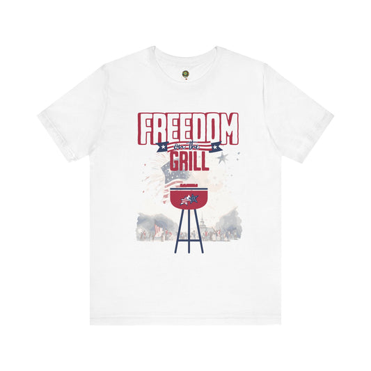 Patriotic T Shirt Freedom on The Grill Inspirational Tee for 4th of July Civic Pride Memorial Day Presidents Day Celebrate USA