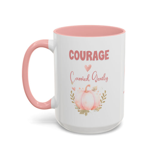 Courage, Carried Gently Pink Pumpkin Mug