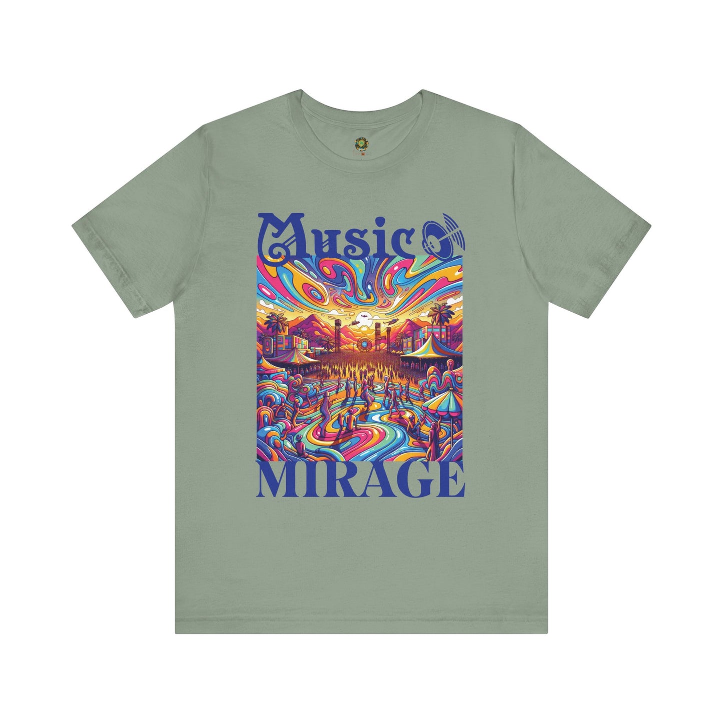 Music Mirage T-Shirt Bohemian Desert Festival Tee for Music Lovers Boho Desert Style Graphic T-Shirt