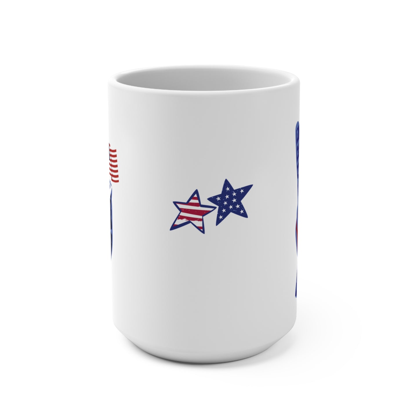 Let Peace Reign 15oz Ceramic Mug for 4th of July Motivational Coffee Mug Memorial Day Presidents Day Celebrate USA Peace and Love Drinkware