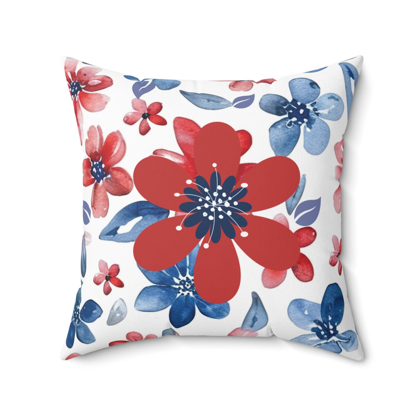 Independence Day Floral Design Holiday American Celebration Throw Pillow Patriotic Summer Decor Home Accent Festive Cushion