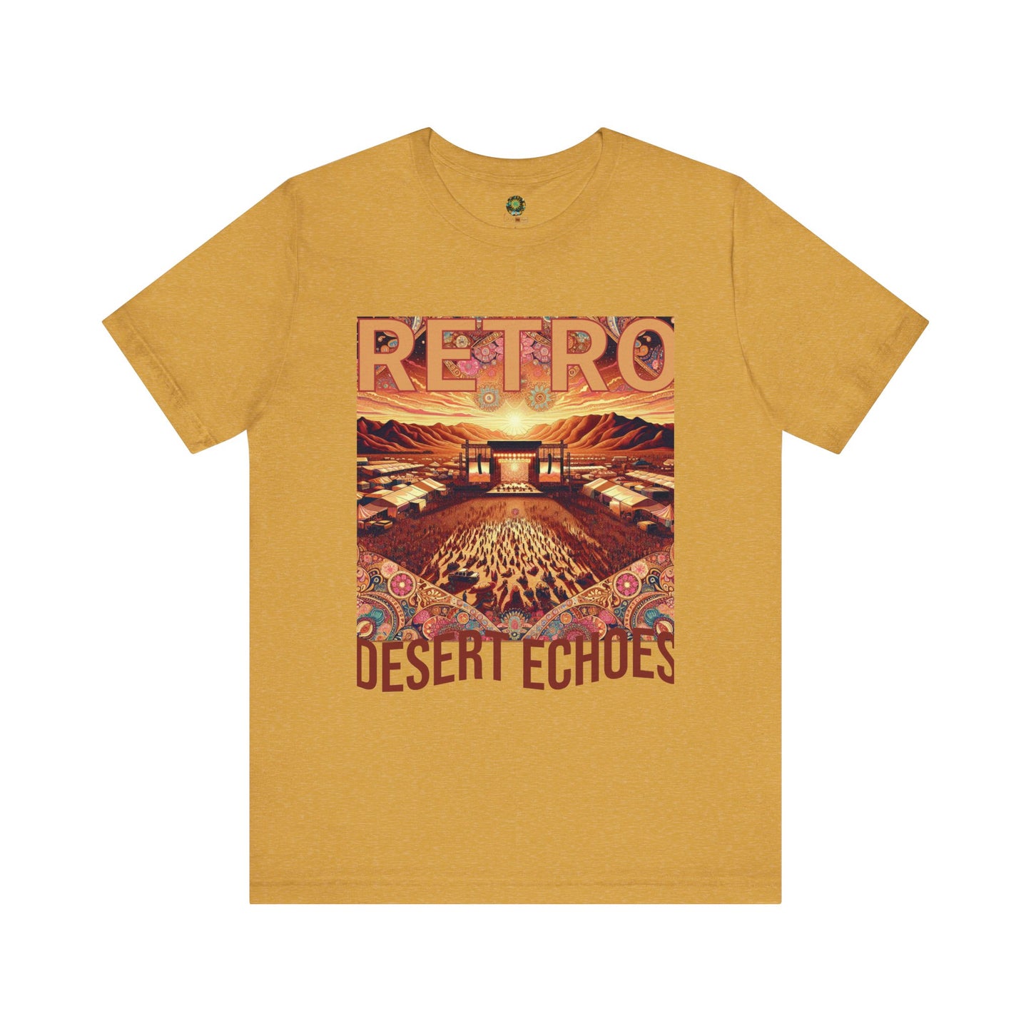 Retro Desert Echoes T-Shirt Bohemian Festival Tee for Music Lovers Boho Desert Style Graphic Tee