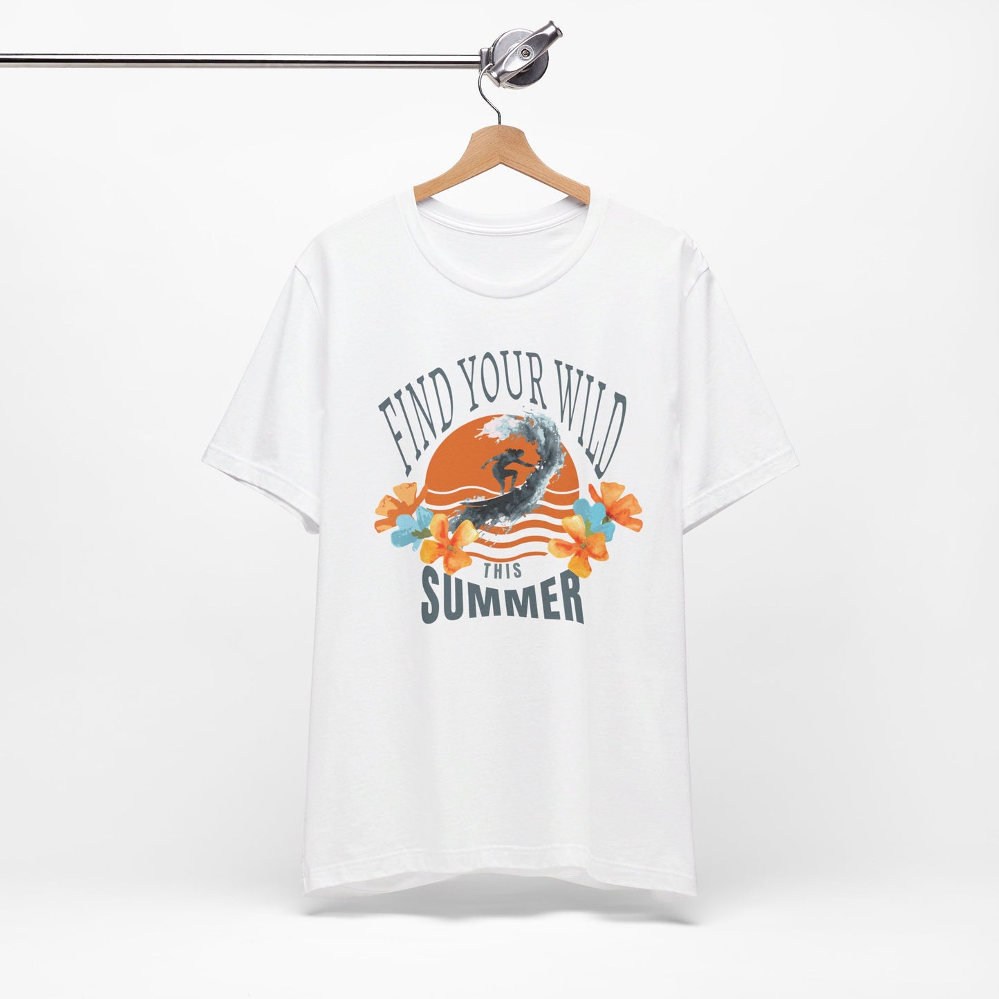 Surfer Tee Tropical Flowers and Sunset Beach Fashion Shirt for Surfing Enthusiasts and Ocean Lovers Summer Vibes Beachwear