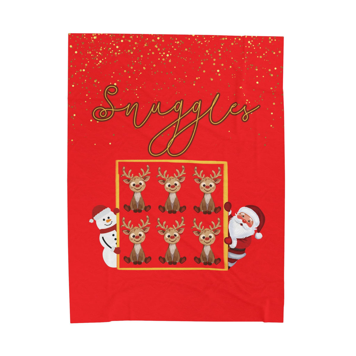 Snuggles Christmas Velveteen Plush Blanket | Cozy Reindeer Holiday Throw