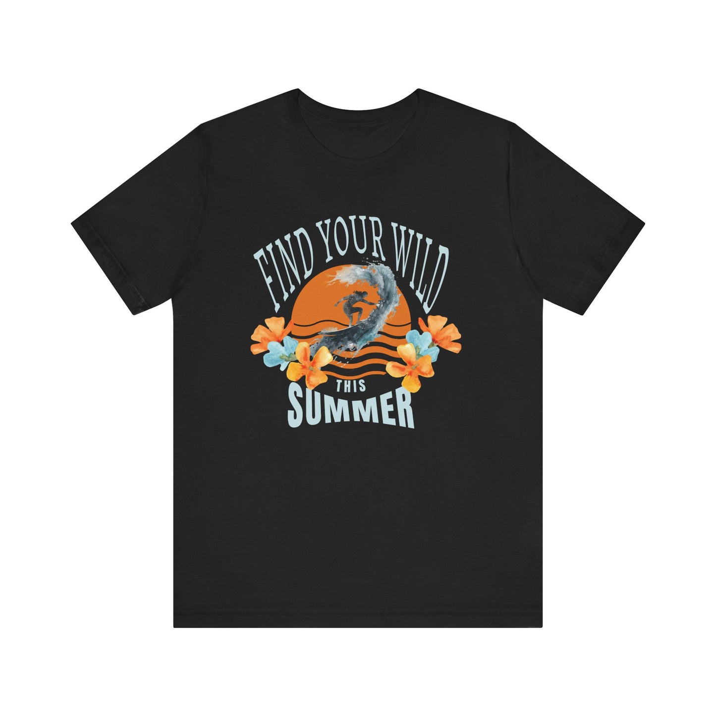 Surfer Tee Tropical Flowers and Sunset Beach Fashion Shirt for Surfing Enthusiasts and Ocean Lovers Summer Vibes Beachwear