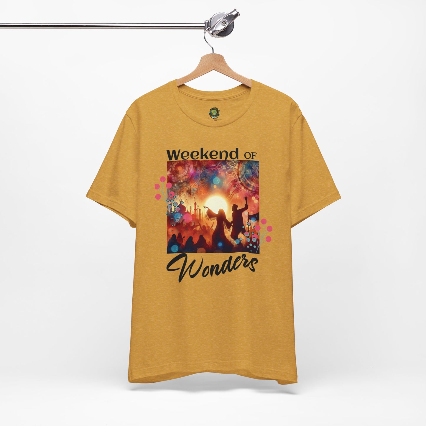 Festival Tee for Music Lovers Silhouette T-Shirt Trendy Weekend of Wonders Dancing Couple Festival Fashion Top Desert Music Shirt