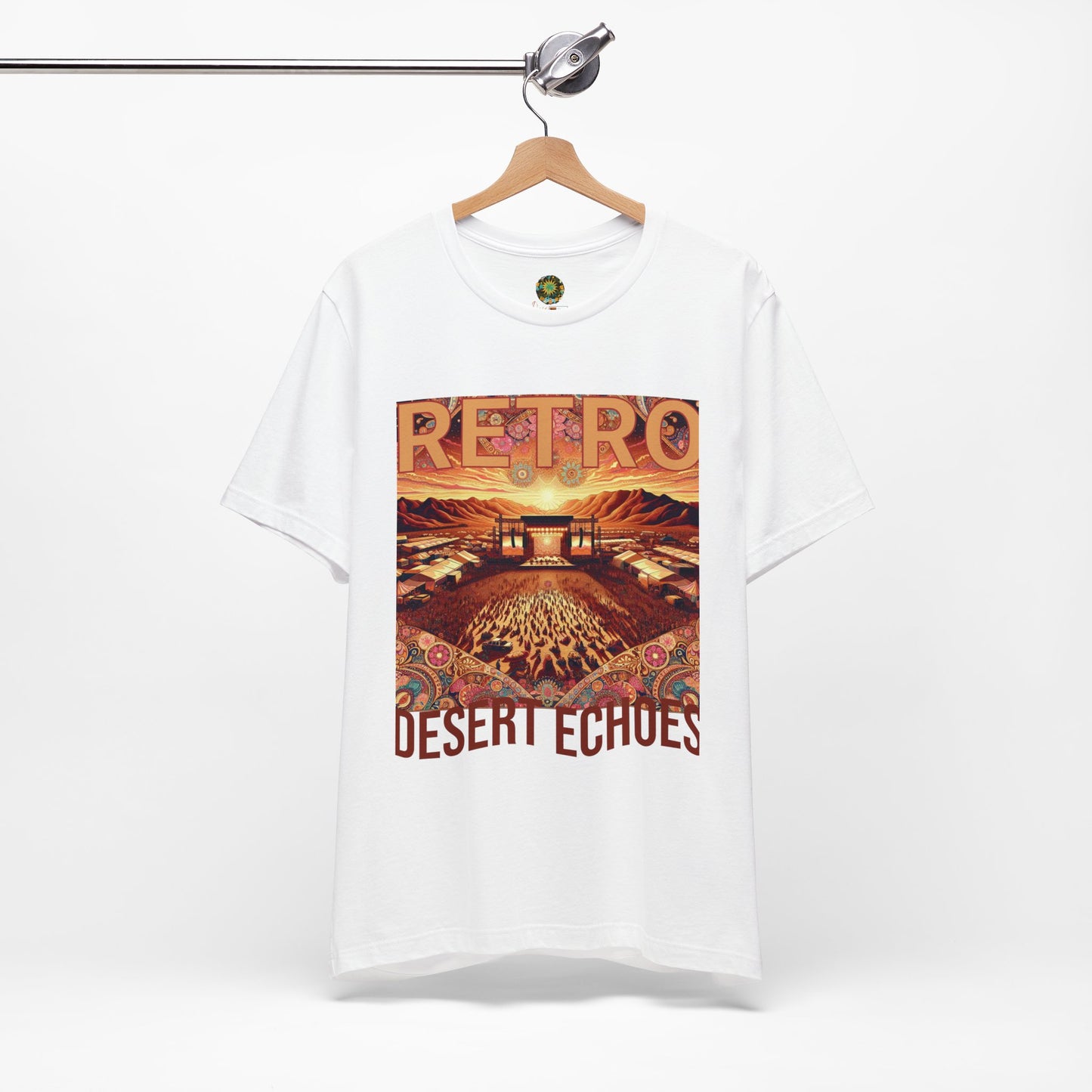 Retro Desert Echoes T-Shirt Bohemian Festival Tee for Music Lovers Boho Desert Style Graphic Tee