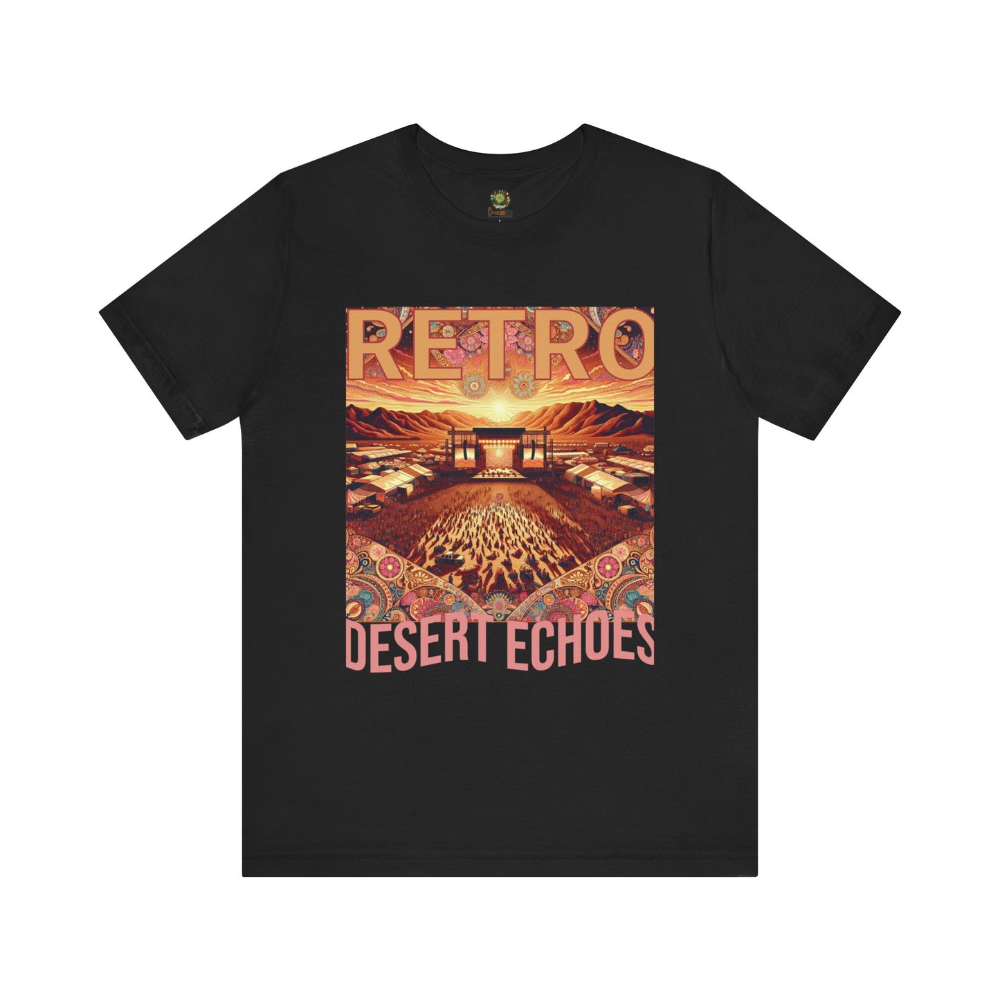 Retro Desert Echoes T-Shirt Bohemian Festival Tee for Music Lovers Boho Desert Style Graphic Tee