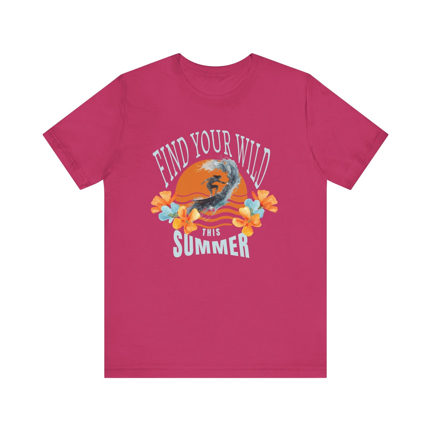 Surfer Tee Tropical Flowers and Sunset Beach Fashion Shirt for Surfing Enthusiasts and Ocean Lovers Summer Vibes Beachwear