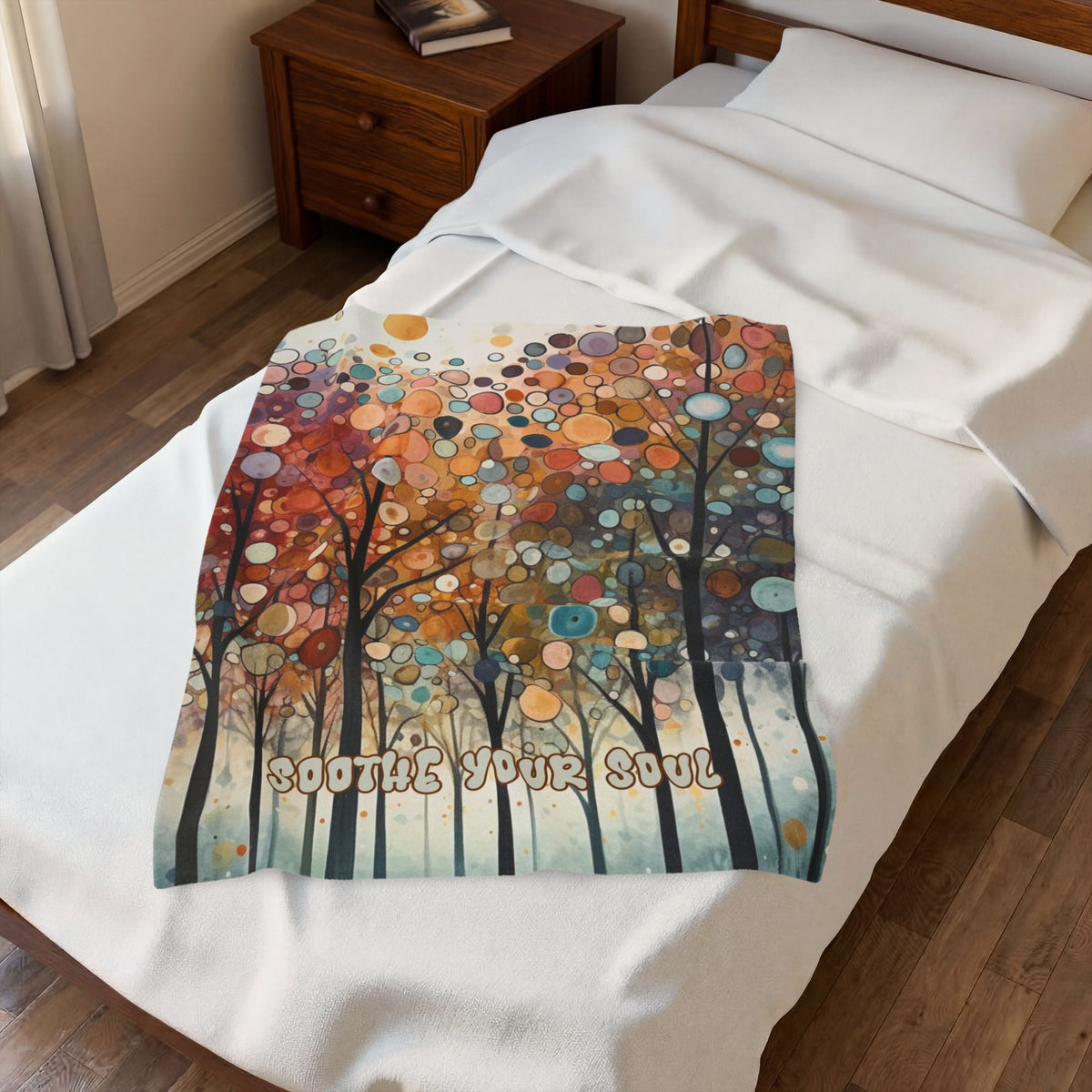 Soothe Your Soul Velveteen Plush Blanket | Cozy Nature-Inspired Comfort Throw
