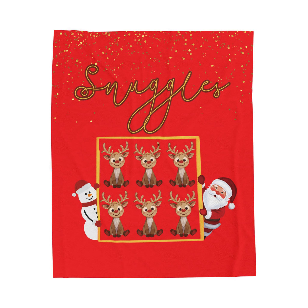 Snuggles Christmas Velveteen Plush Blanket | Cozy Reindeer Holiday Throw