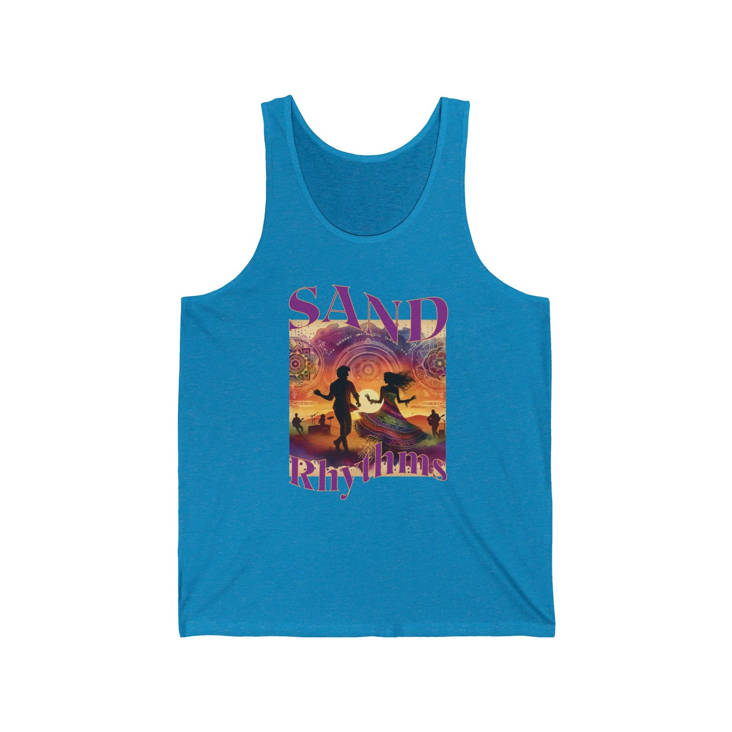 Sand Rhythms Tank Top Bohemian Desert Music Festival Design for Music Lovers and Festival Goers