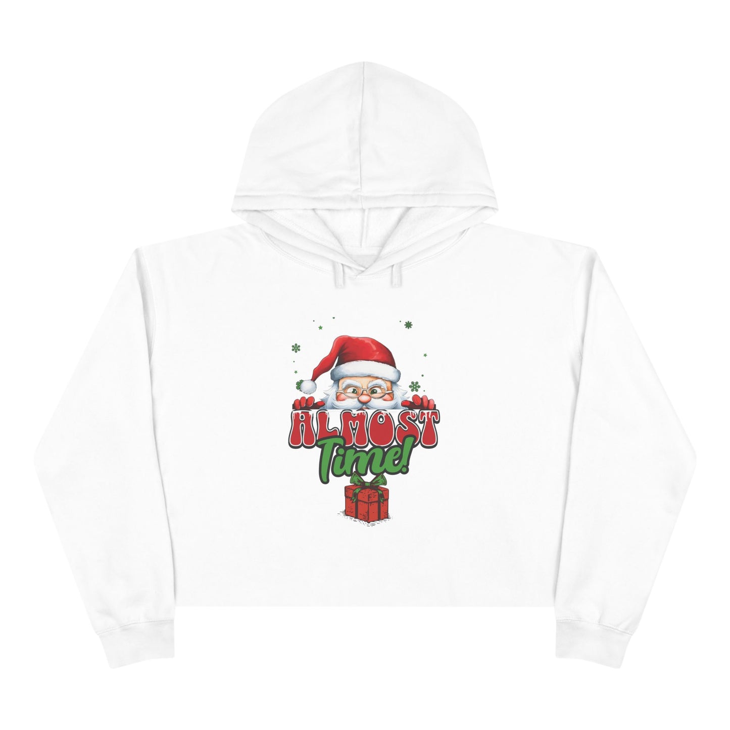 Christmas Peeking Santa Crop Hoodie Cute Christmas Sweatshirt Trendy Holiday Apparel Gift Fashion Holiday Countdown Hoodie