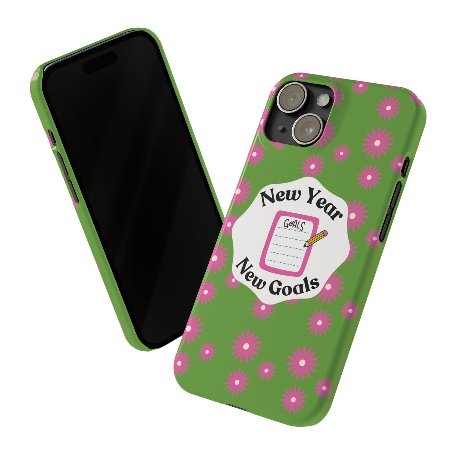 Trendy School Supplies iPhone Cover Back To School Green School Year Style Phone Accessory Positive Attitude Goals Reminder