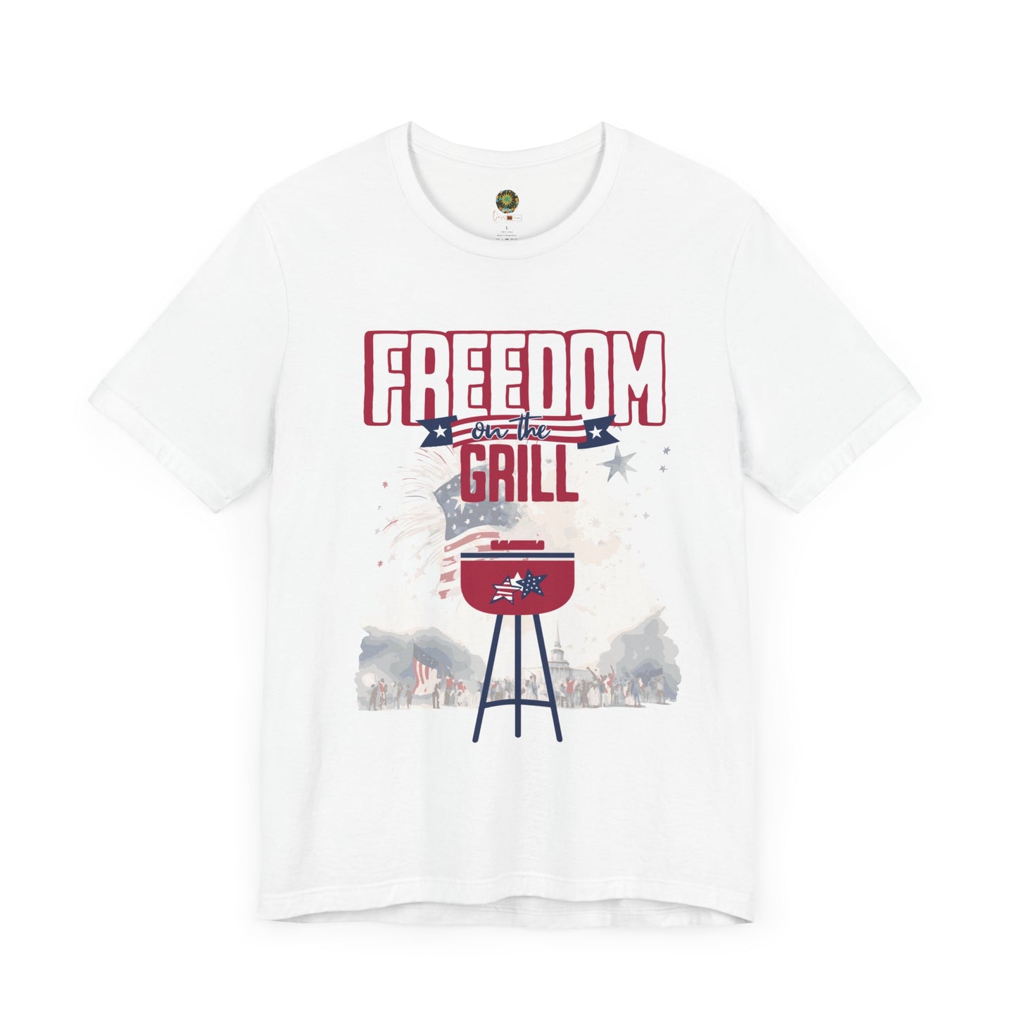 Patriotic T Shirt Freedom on The Grill Inspirational Tee for 4th of July Civic Pride Memorial Day Presidents Day Celebrate USA