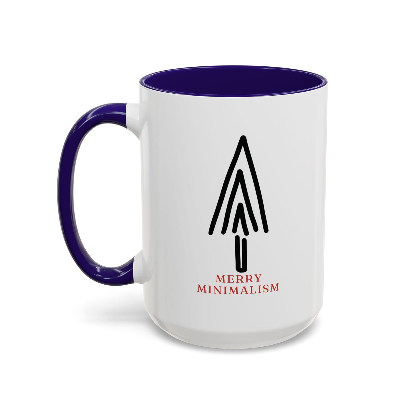 Merry Minimalism Geometric Tree 15 oz Red Accent Mug | Modern Christmas Tree Coffee Cup