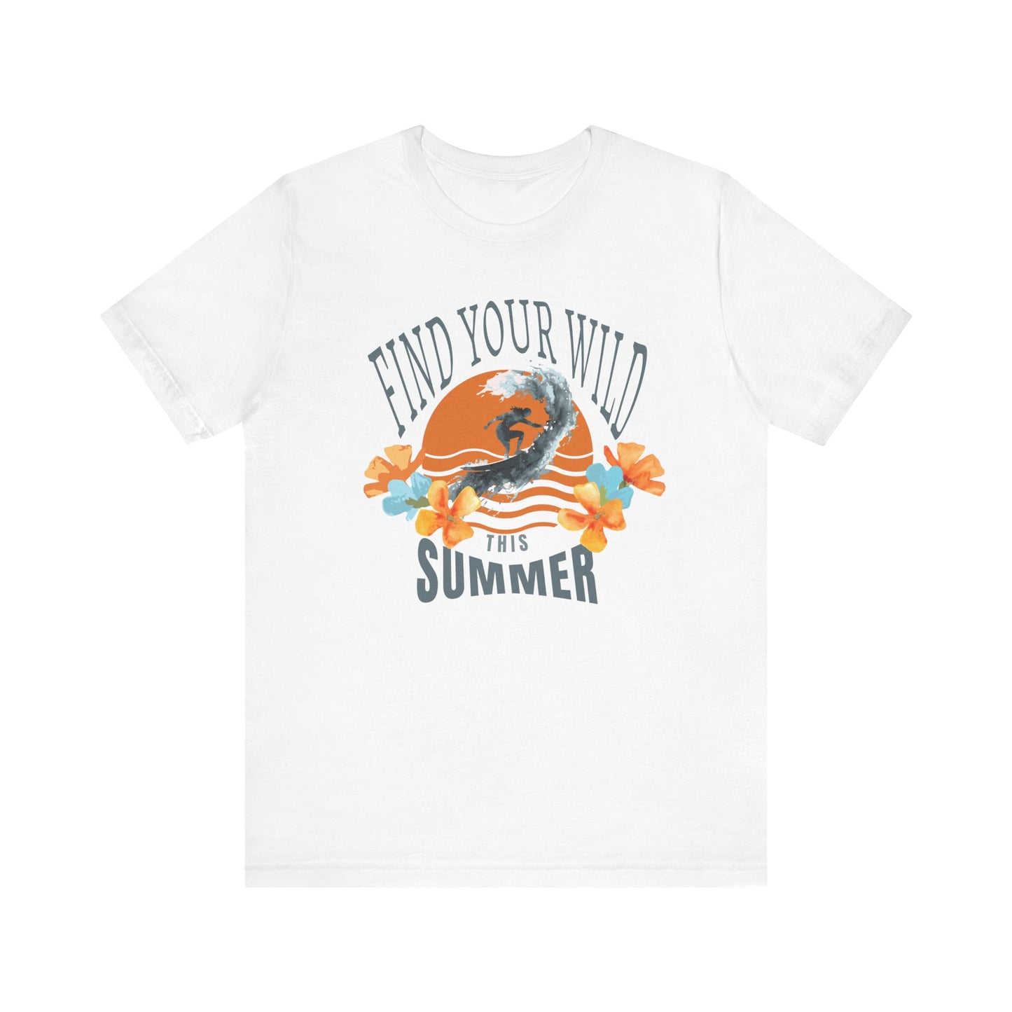 Surfer Tee Tropical Flowers and Sunset Beach Fashion Shirt for Surfing Enthusiasts and Ocean Lovers Summer Vibes Beachwear