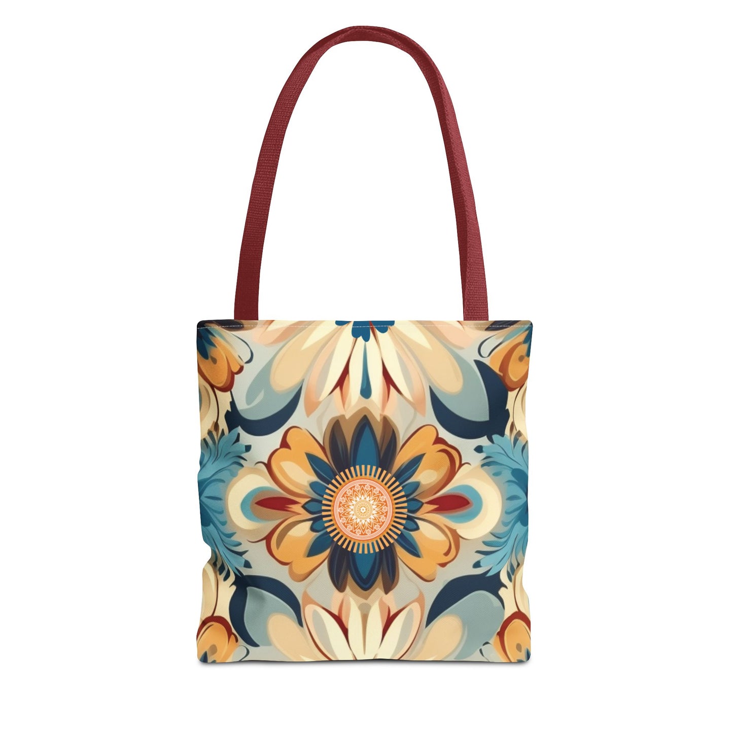 Bohemian Style Floral Tote With Medallion Accent Trendy Multipurpose Everyday Carryall Eye-Catching Design Fashionable Shopper