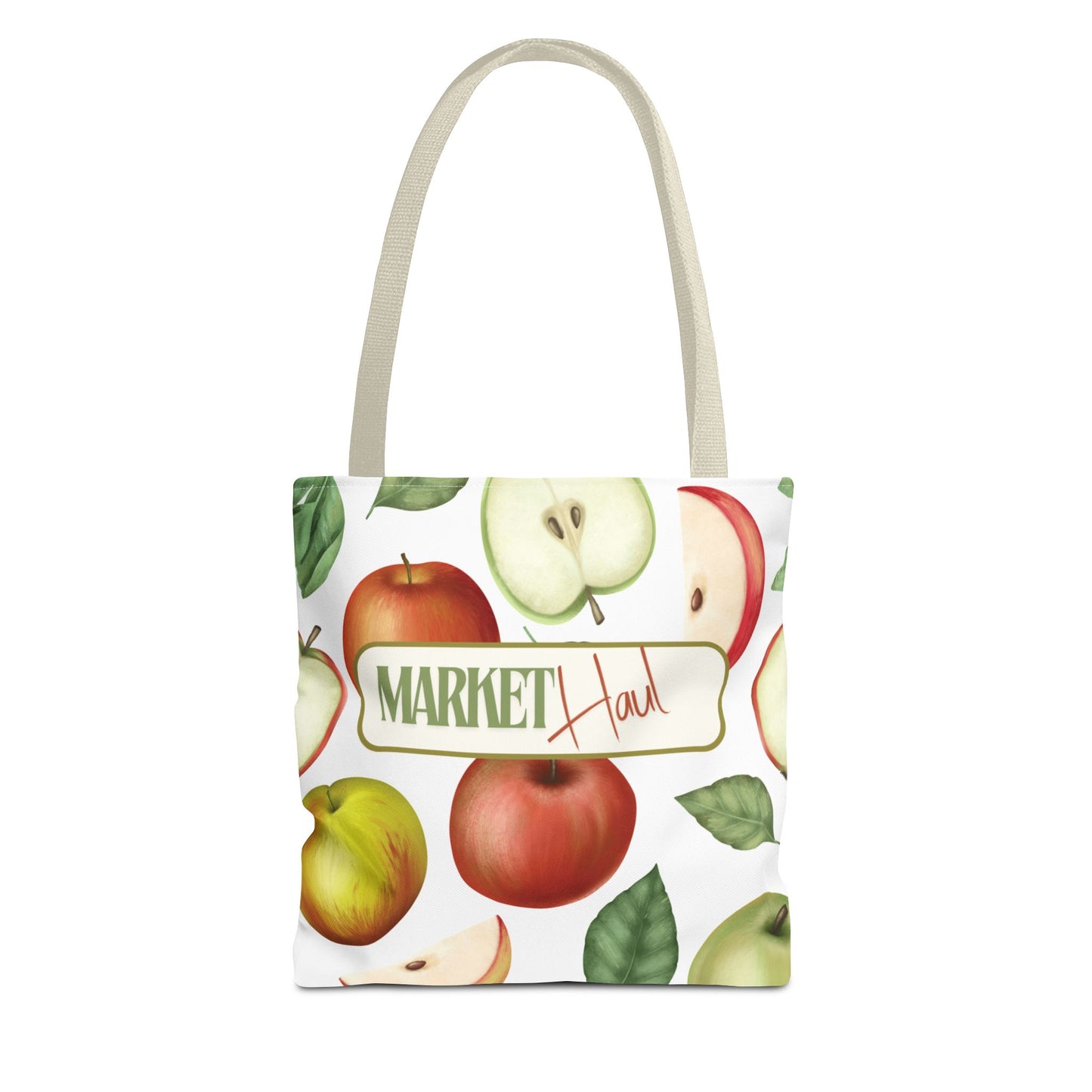 Everyday-Use Shopping Tote Apple Pattern Shopping Bag Functional Large Storage Eco-Friendly Market Tote