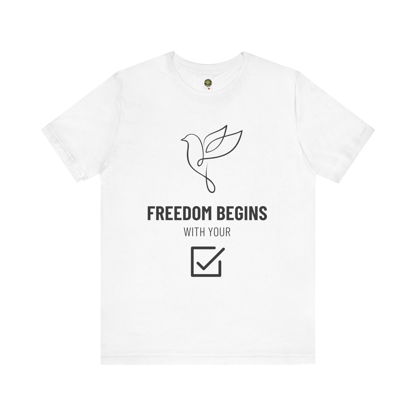 US Election 2024 T-Shirt Freedom Begins With Your Vote Inspirational Voting Rights Tee for Democracy Civic Pride