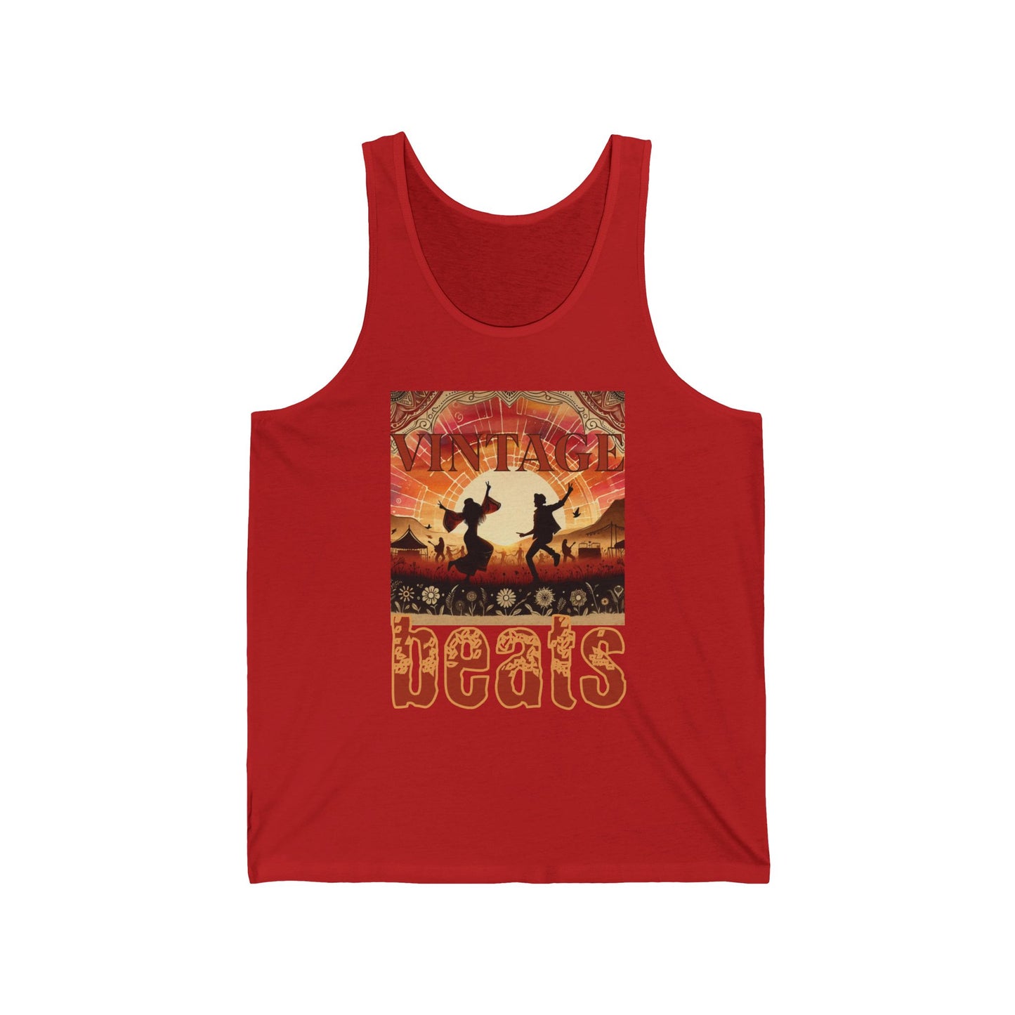 Vintage Beats Tank Top for Festival Goers and Lovers of Outdoor Music Trendy Desert Dance Fashion Top Summer Festival Wear