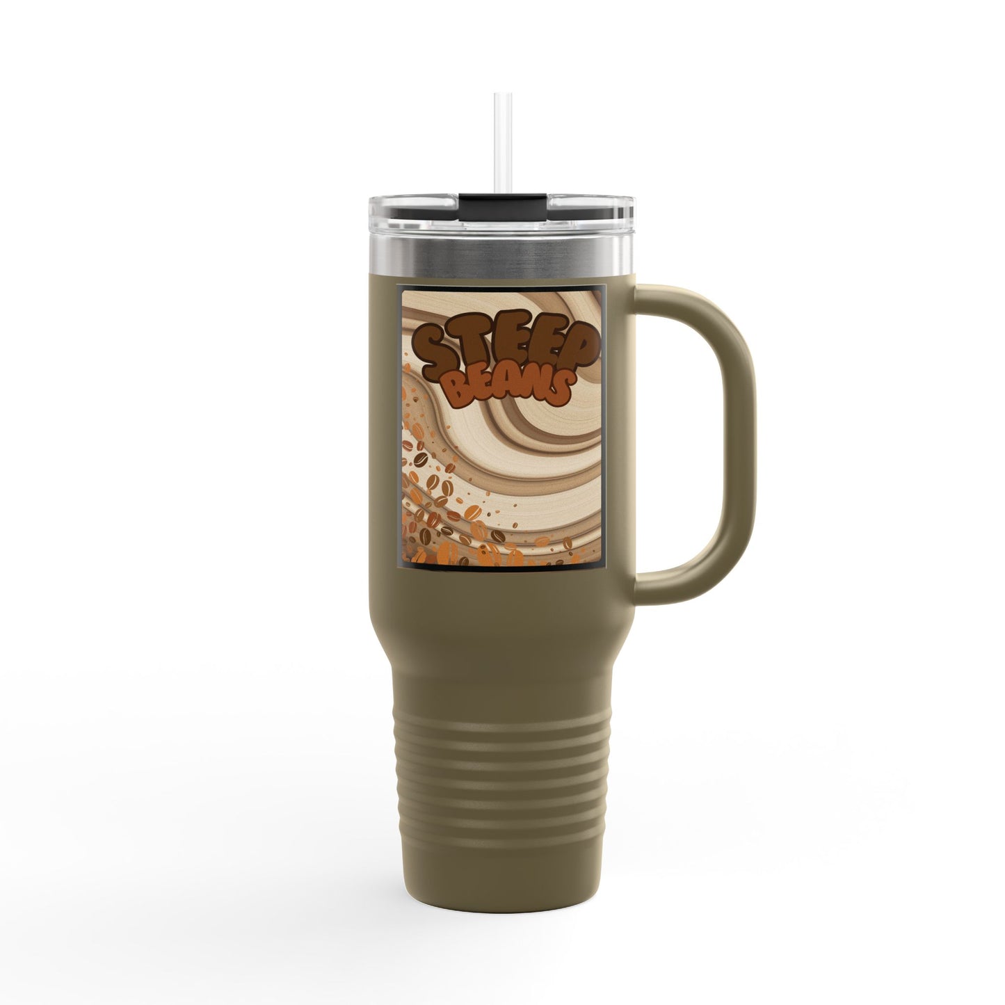 Copy of Copy of Christmas 40oz Insulated Travel Mug With Handle Double Wall Holiday Hot and Cold Teal Mug Coffee Lover Unique Red Tree Gift
