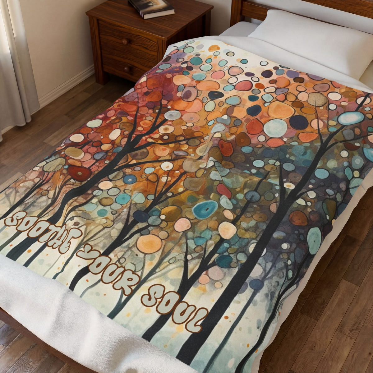 Soothe Your Soul Velveteen Plush Blanket | Cozy Nature-Inspired Comfort Throw