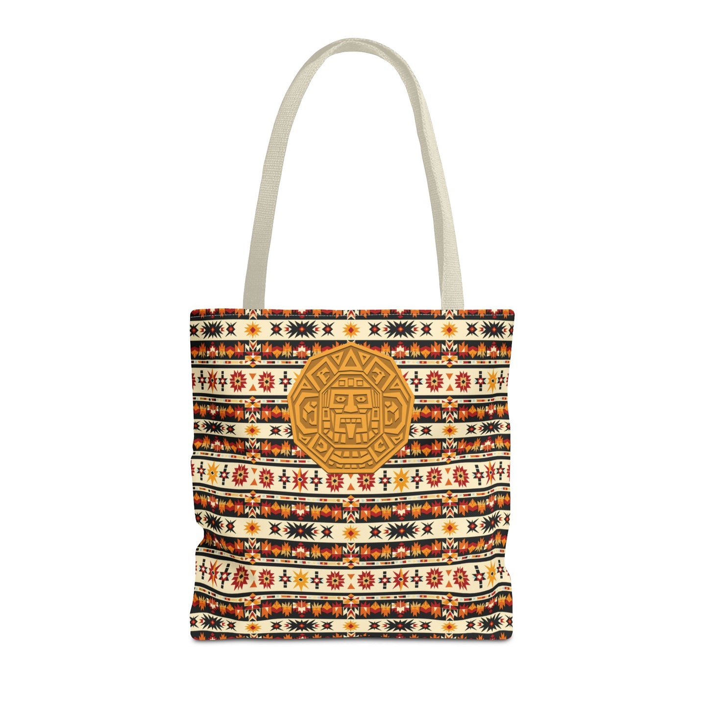 Southwestern Tote with Mayan Accent Fashionable Artistic Aztec Print Multiuse Bag for Weekend Getaways