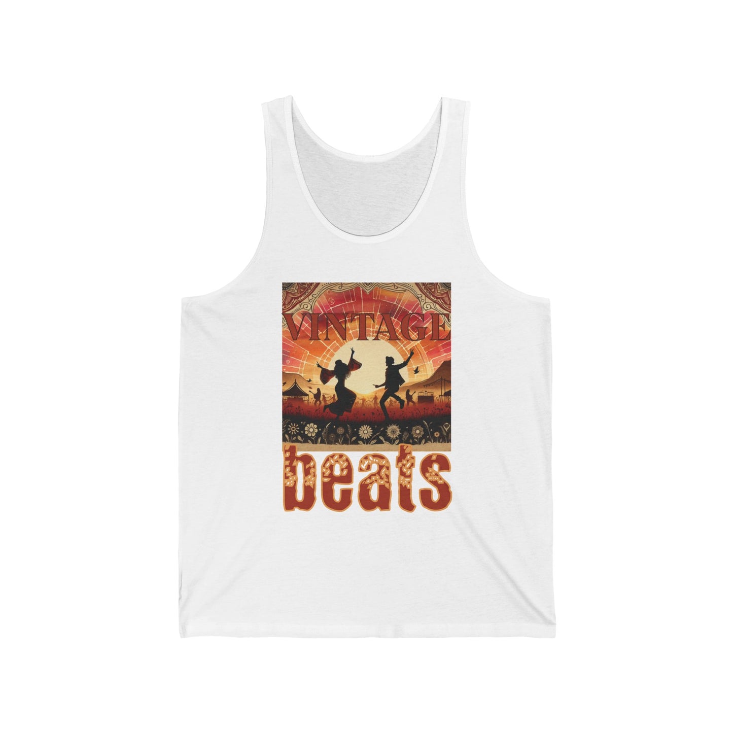 Vintage Beats Tank Top for Festival Goers and Lovers of Outdoor Music Trendy Desert Dance Fashion Top Summer Festival Wear