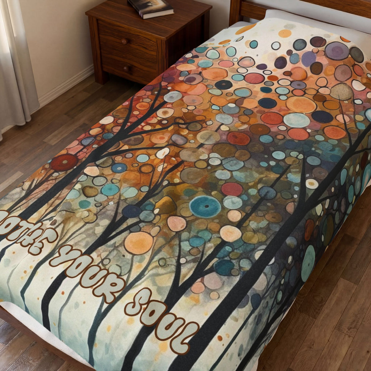 Soothe Your Soul Velveteen Plush Blanket | Cozy Nature-Inspired Comfort Throw