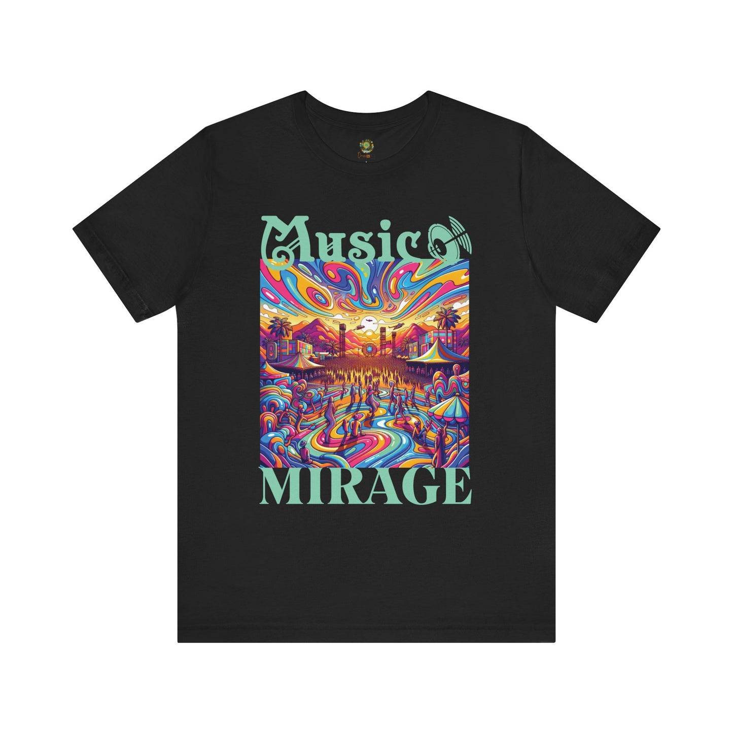 Music Mirage T-Shirt Bohemian Desert Festival Tee for Music Lovers Boho Desert Style Graphic T-Shirt