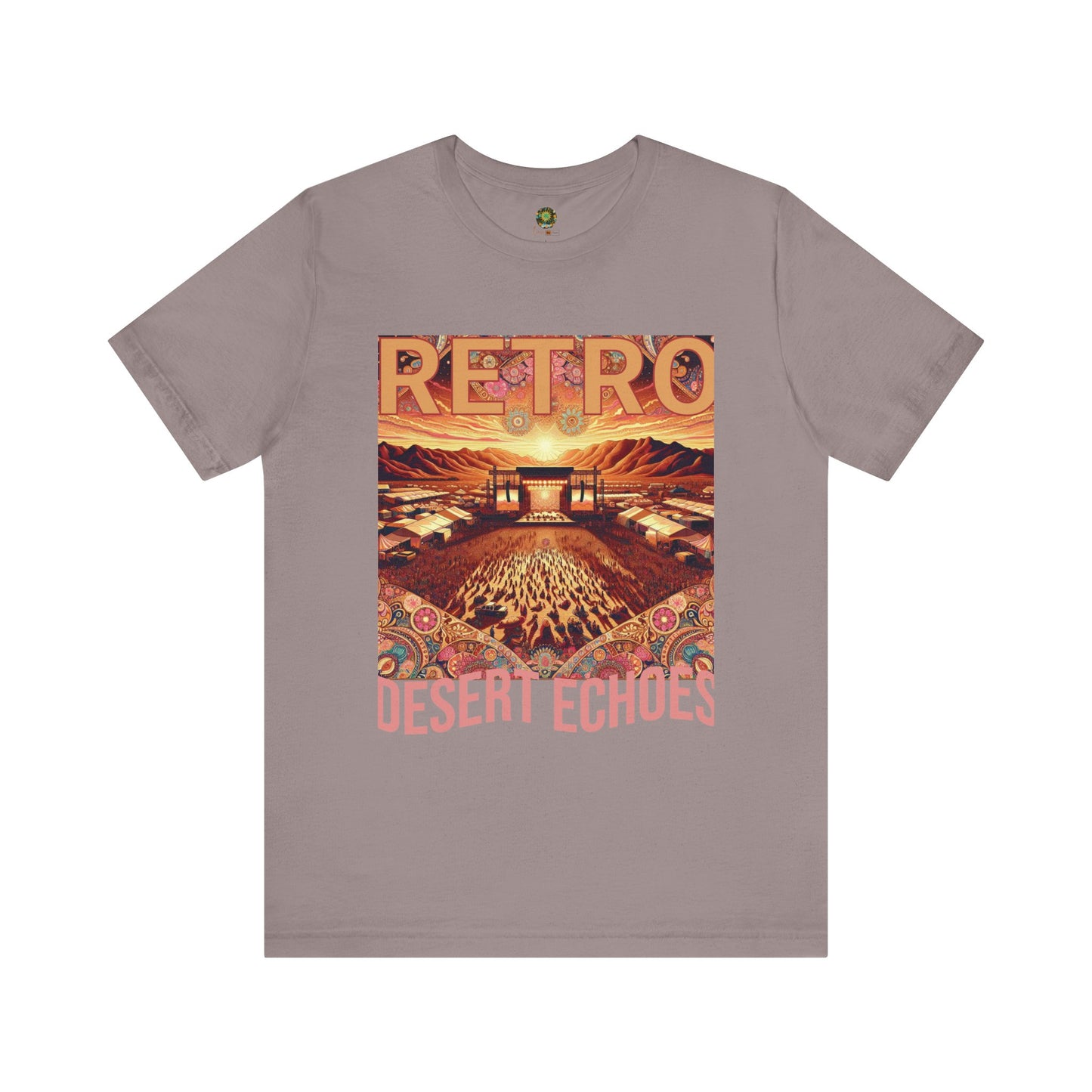 Retro Desert Echoes T-Shirt Bohemian Festival Tee for Music Lovers Boho Desert Style Graphic Tee