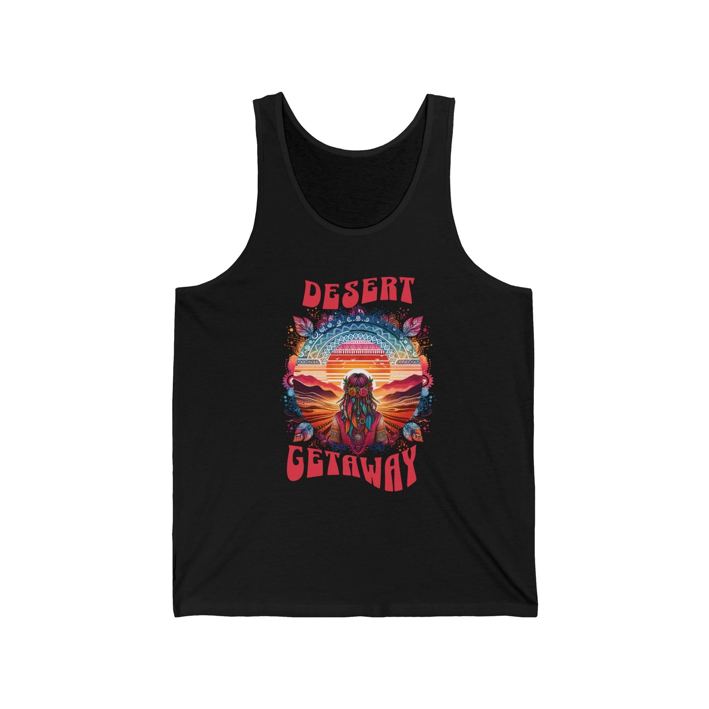 Boho Festival Tank Top for Music Lovers and Festival-Goers Bohemian Sunrise Tank Artistic Desert Design Adventure Wear