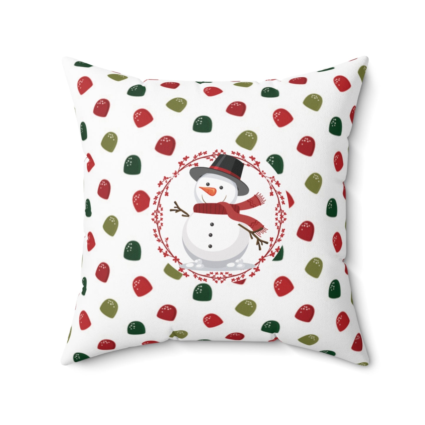 Christmas Double-Sided Holiday Candy-Inspired Gift Pillow Home Accent Seasonal Snowman Cushion Decorative Seasonal Gift Pillow