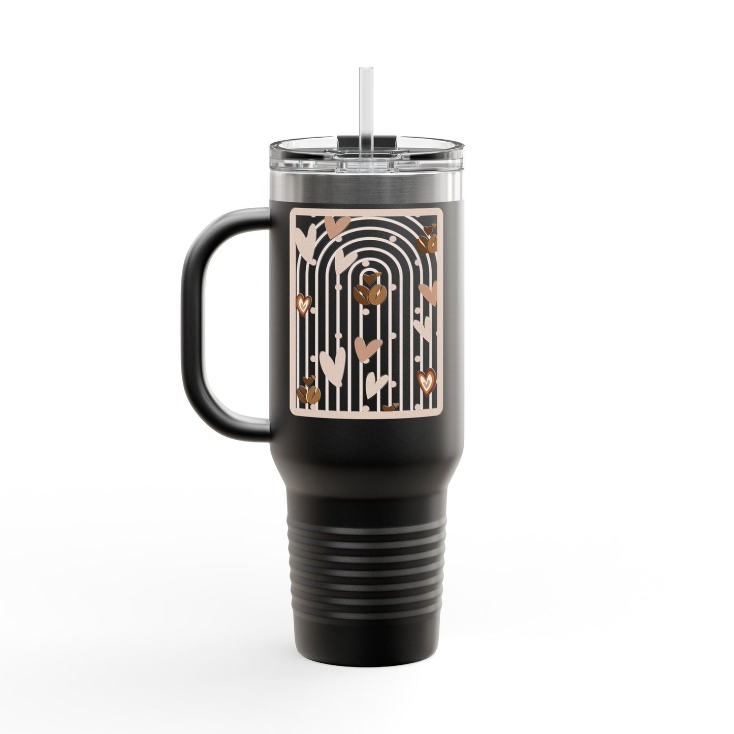 Retro Roast 40 oz Black Tumbler | Retro Coffee Travel Mug | Modern Coffee Lover Gift