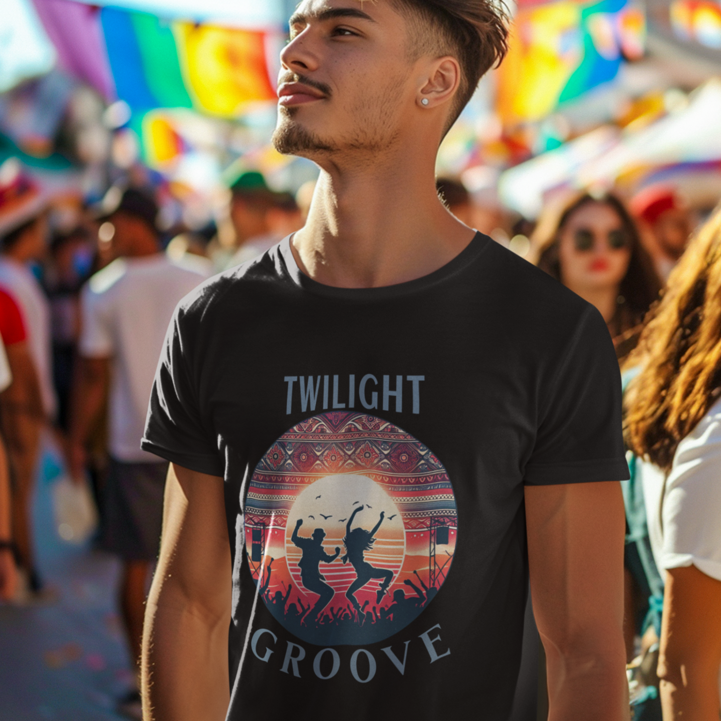 Festival Summer Shirt for Music Lovers Party in the Desert Tee Artistic Music Festival-Goers T-Shirt Retro Dance Shirt