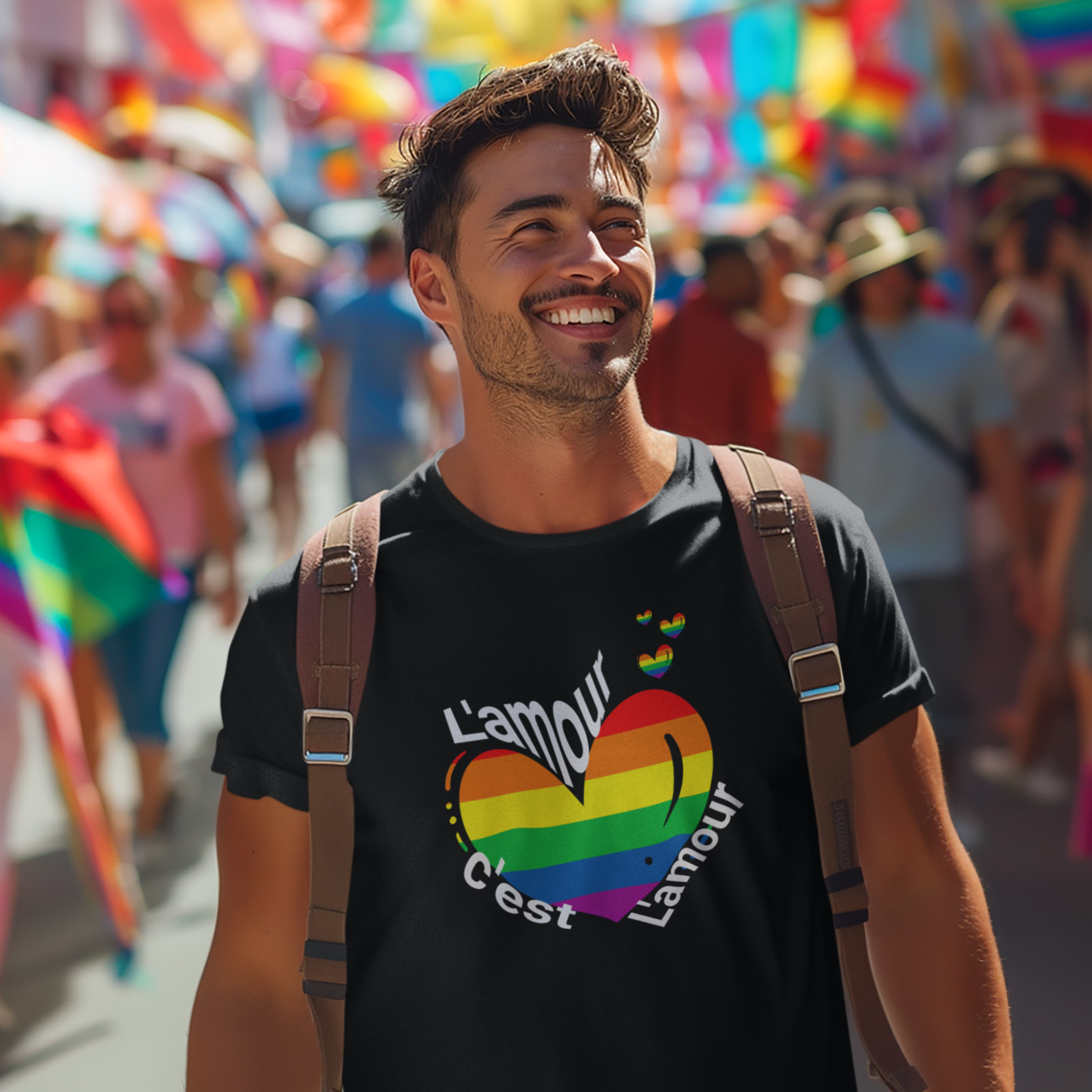 PRIDE Month Rainbow T-Shirt for LGBTQ Pride Celebration Love and Inclusivity Support Tee