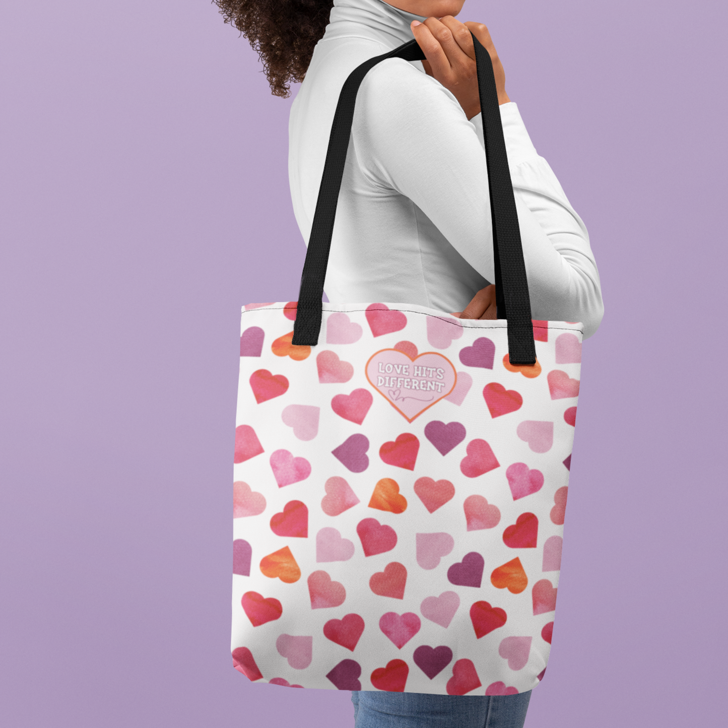 Trendy Love-Themed Reusable Valentine's Day Tote Gift for Her Aesthetic Gen Z Heart Design Large Storage  Romantic and Stylish Tote Bag