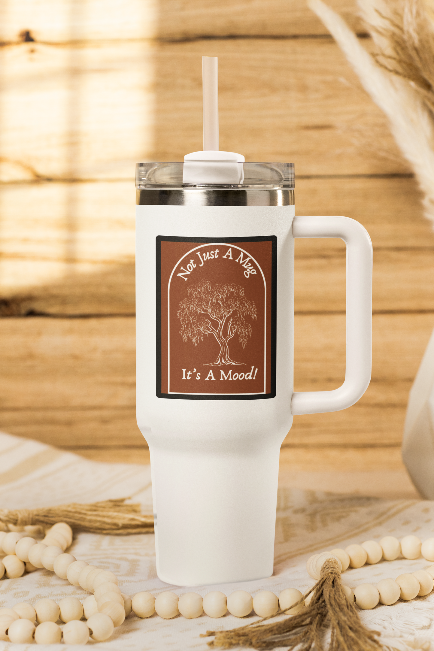 Not Just a Mug, It’s a Mood 40 oz Tumbler | Tree Design Travel Mug | Everyday Drinkware Gift