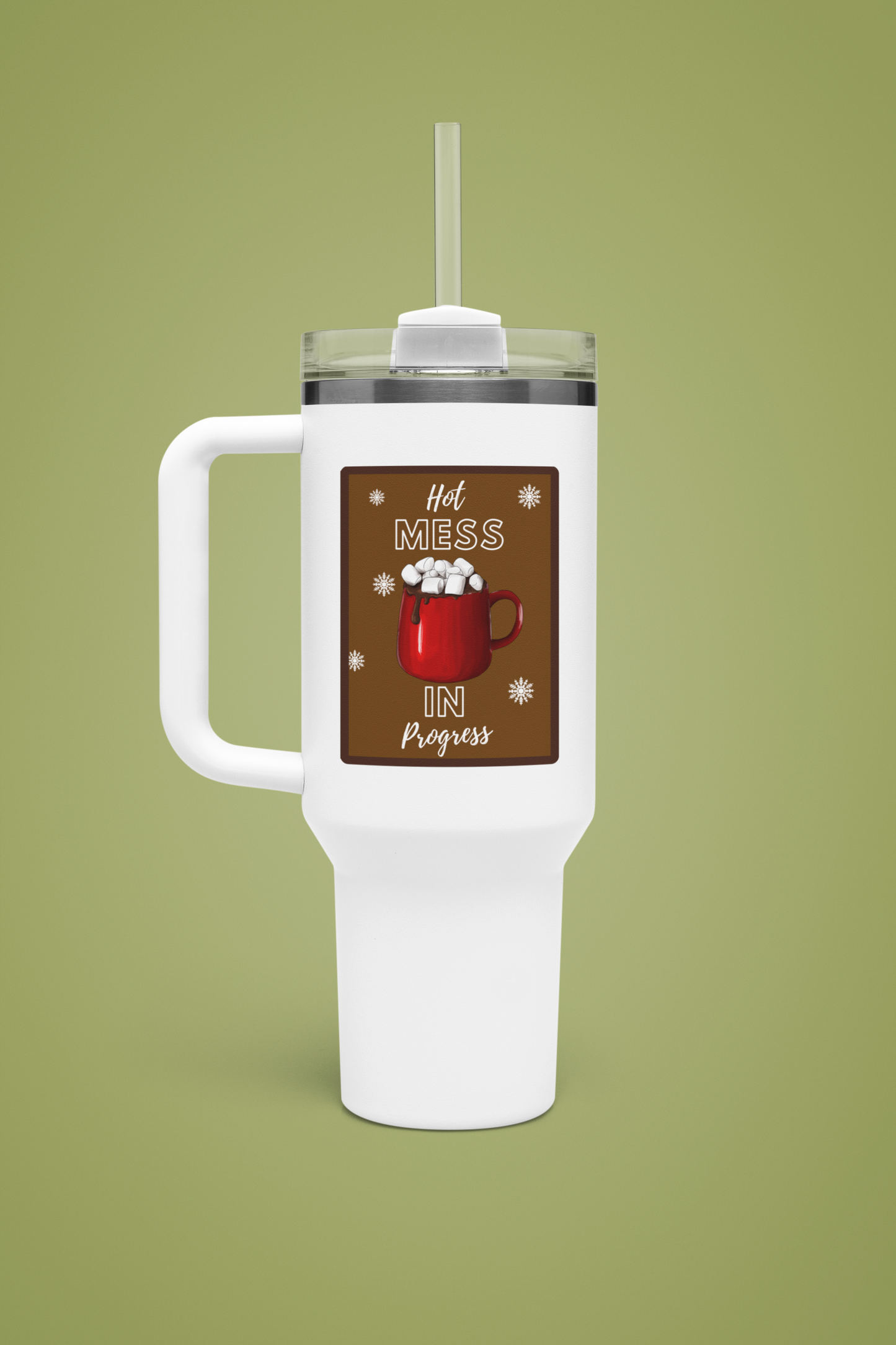 Hot Mess In Progress 40 oz Tumbler | Funny Coffee Travel Mug | Everyday Gift Drinkware