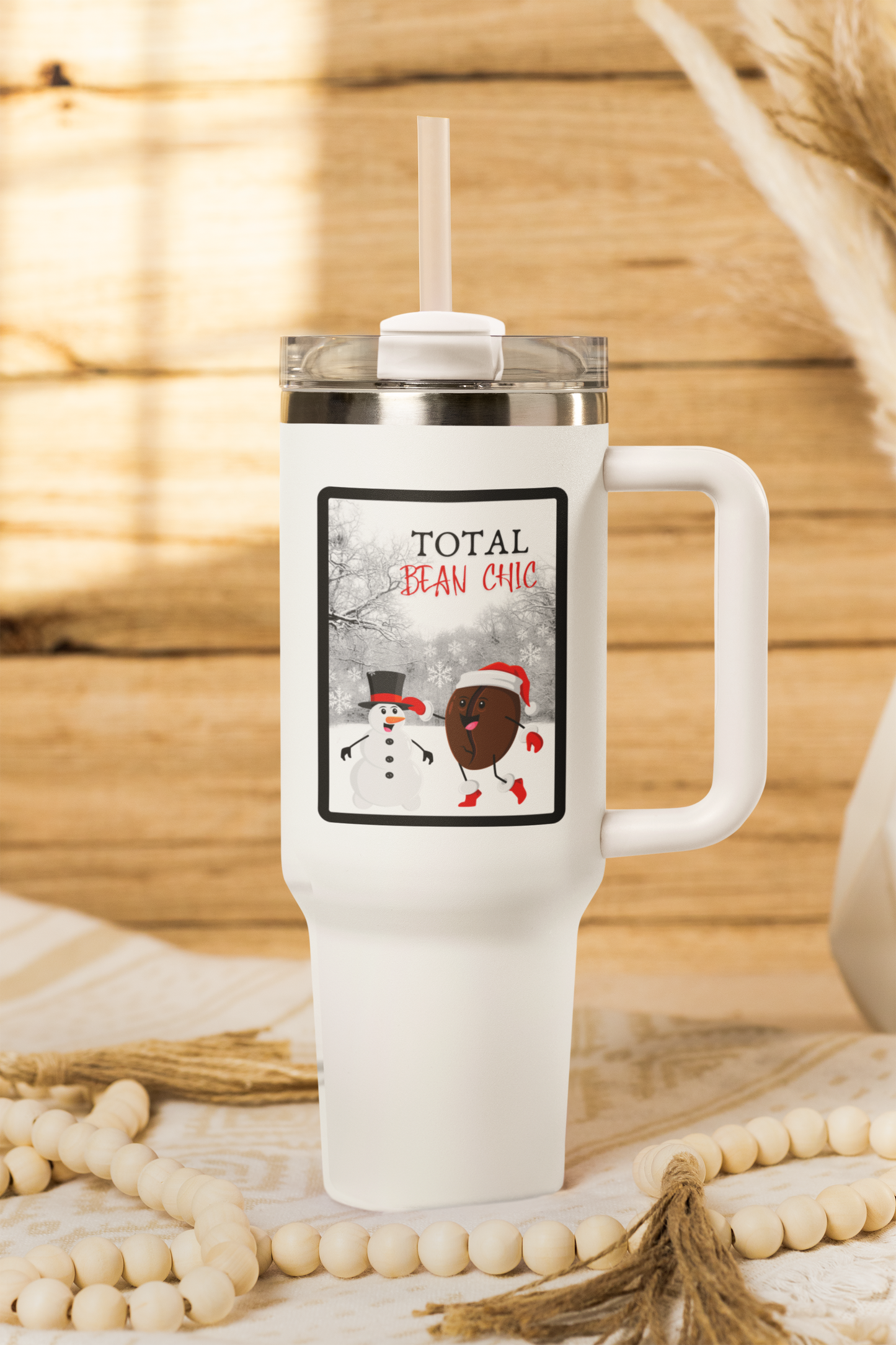Total Bean Chic 40 oz Tumbler | Stylish Coffee Travel Mug | Playful Everyday Drinkware
