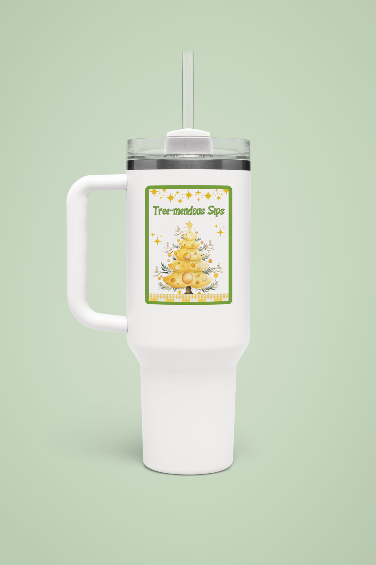 Tree-mendous Sips Christmas 40 oz Tumbler | Whimsical Holiday Coffee Cup