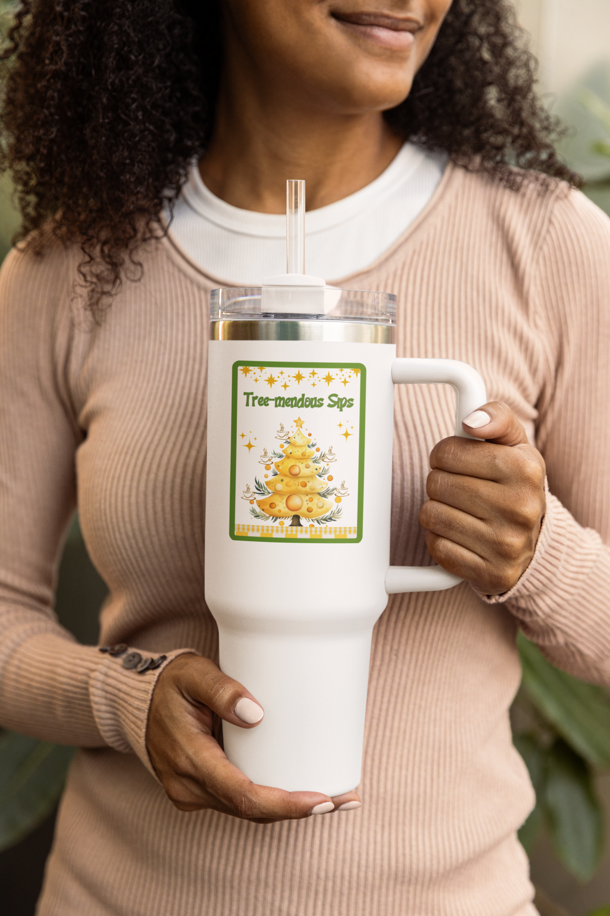 Tree-mendous Sips Christmas 40 oz Tumbler | Whimsical Holiday Coffee Cup